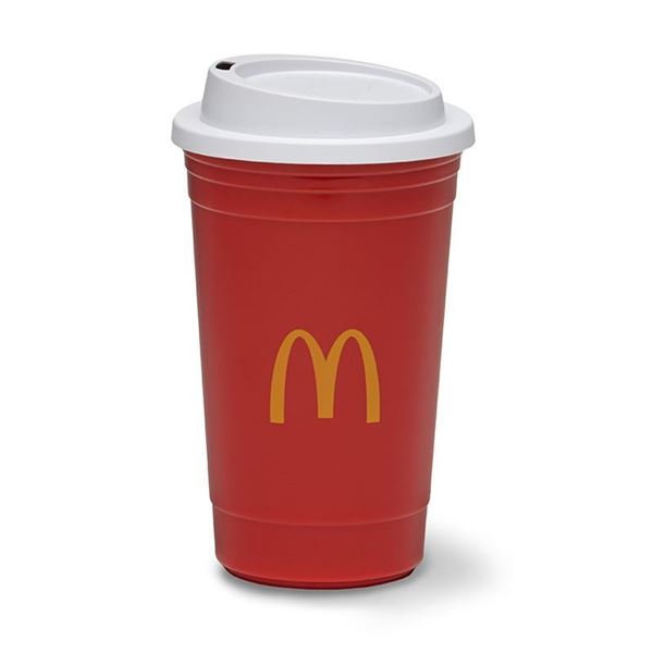 15 oz Arches Travel Mug - Smilemakers  McDonald's approved vendor for  branded merchandise