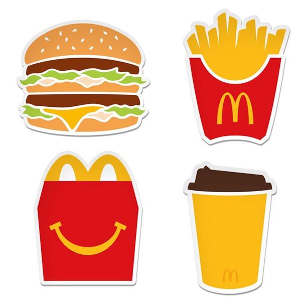 2 x 3 Food Icon Stickers - Smilemakers | McDonald's approved vendor for