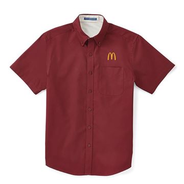Picture of  Men's Burgundy Short Sleeve Button Down