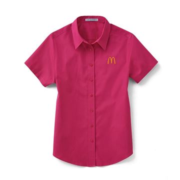 Picture of Ladies' Magenta Short Sleeve Button Down