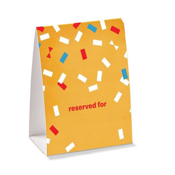 Picture of Confetti Reserved Table Sign (English)  - 10 per Pack