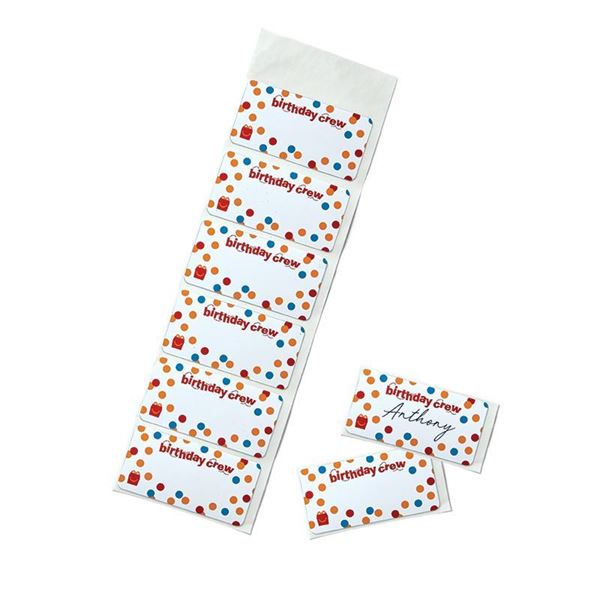 Picture of Confetti Name Tag Stickers - 25 per Roll