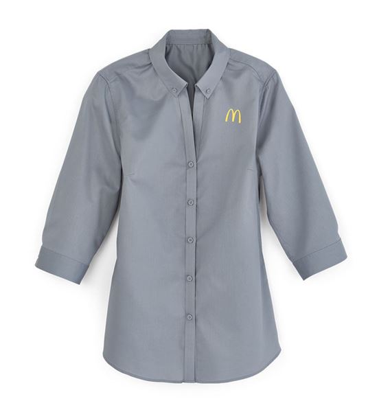 Picture of Ladies 3/4 Sleeve Button Down Grey