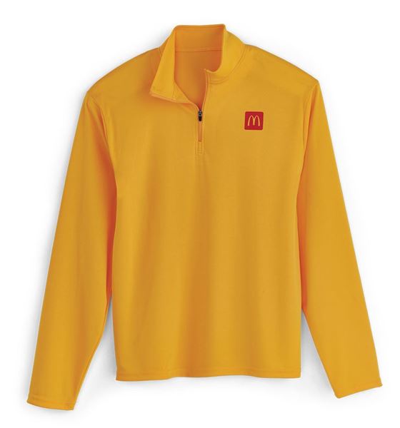 Men's Gold Quarter Zip Pullover - Smilemakers  McDonald's approved vendor  for branded merchandise