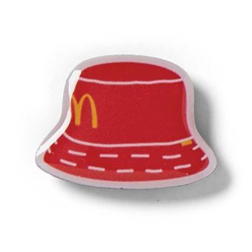 Picture of Red Bucket Hat with cropped Arches Pin