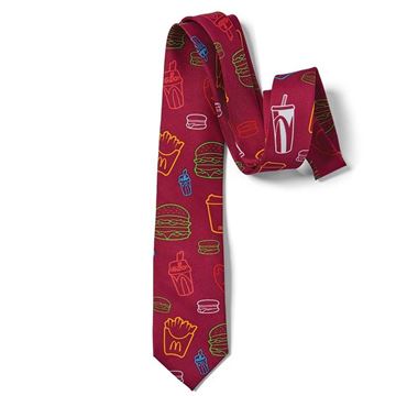 Picture of Men's All Over Icon Print Magenta Tie