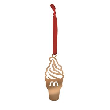 Picture of Ice Cream Cone Etched Brass Ornament