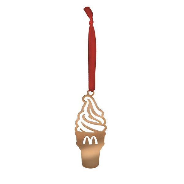 Picture of Ice Cream Cone Etched Brass Ornament