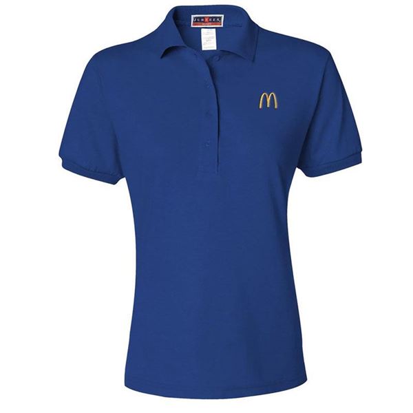 Ladies Royal Blue Polo Smilemakers McDonald s approved vendor for branded merchandise