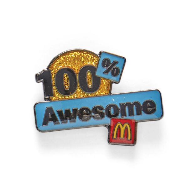 Picture of 100% Awesome Glitter Lapel Pin