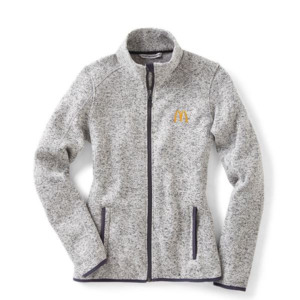 Ladies' Grey Arches Sweater Fleece Jacket - Smilemakers