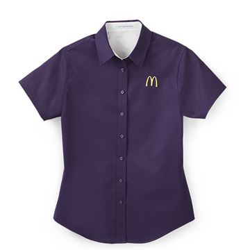 Picture of Ladies' Purple Short Sleeve Button Down