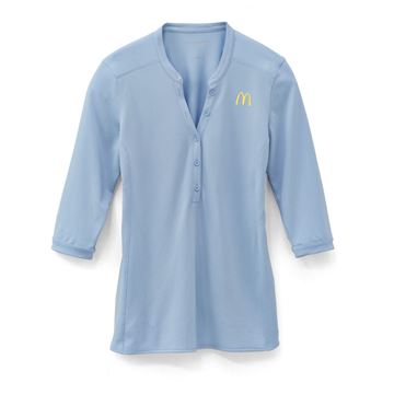 Picture of Ladies' Light Blue 3/4 Sleeve Henley
