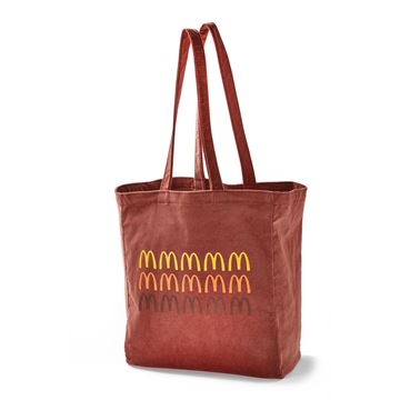 Picture of Repeating Retro Arches Brown Corduroy Tote