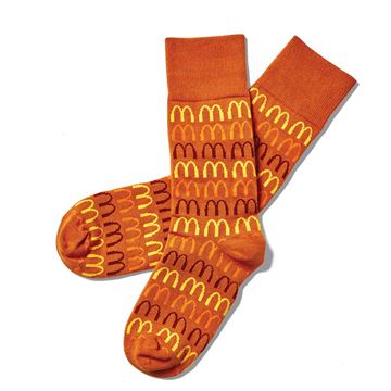 Picture of Repeating Retro Arches Brown Socks