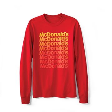 Picture of Ombre Wordmark Red Long Sleeve T-Shirt
