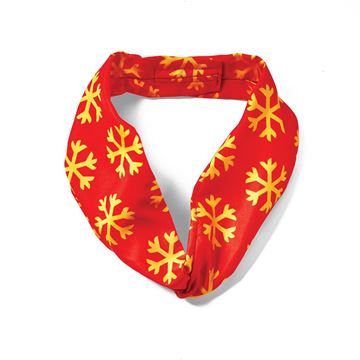 Picture of Gold & Red Snowflake Scarf  Tie