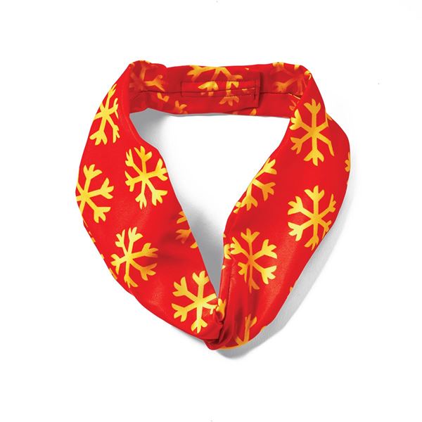 Picture of Gold & Red Snowflake Scarf  Tie