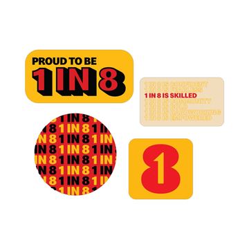 Picture of 1 in 8 Sticker Sheet 5" x 7"