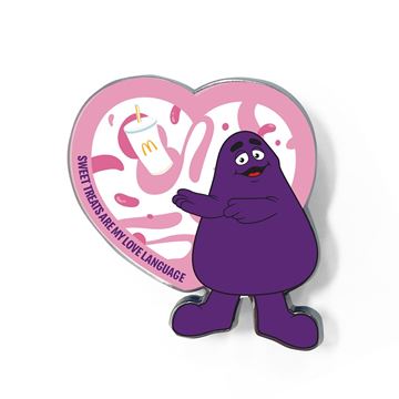 Picture of Grimace and Shake Enamel Heart Pin