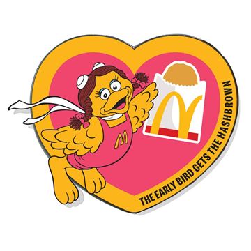 Picture of Birdie and Breakfast Enamel Heart Pin