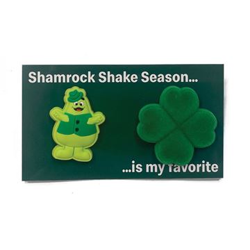 Picture of Uncle O'Grimacey & Fuzzy Shamrock Pin Card