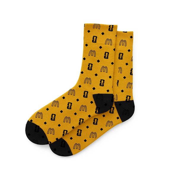Picture of Black & Gold Goal Arches Pattern Socks 