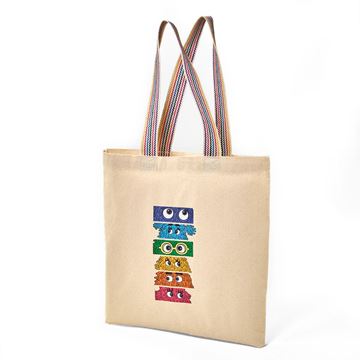 Picture of Stacked Fry Friends Recycled Cotton Rainbow Handle Tote