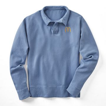 Picture of Arches Polo Collar Steel Blue Garment-Dyed  Sweatshirt