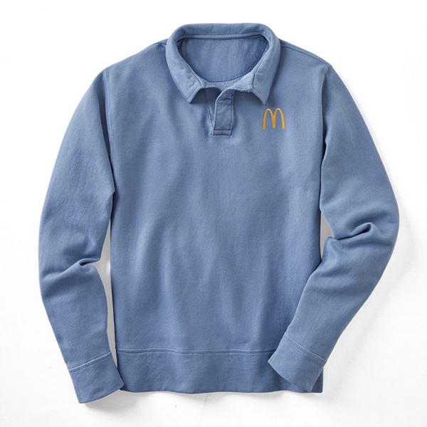 Picture of Arches Polo Collar Steel Blue Garment-Dyed  Sweatshirt