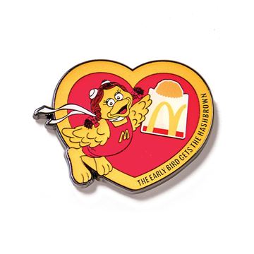 Picture of Birdie and Breakfast Enamel Heart Pin