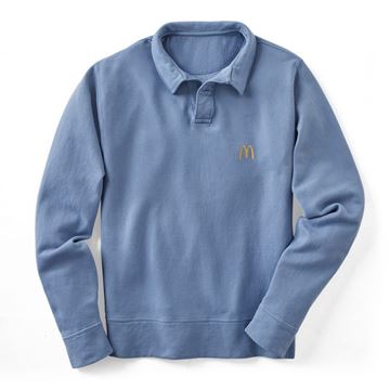 Picture of Arches Polo Collar Steel Blue Garment-Dyed  Sweatshirt