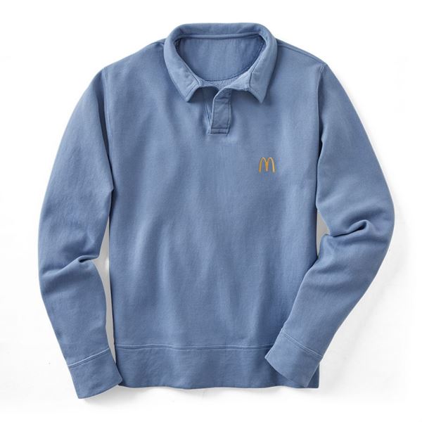Picture of Arches Polo Collar Steel Blue Garment-Dyed  Sweatshirt