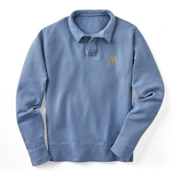 Picture of Arches Polo Collar Steel Blue Garment-Dyed  Sweatshirt