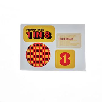 Picture of 1 in 8 Sticker Sheet 5" x 7"