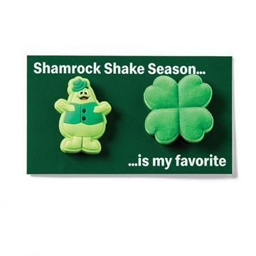 Picture of Uncle O'Grimacey & Fuzzy Shamrock Pin Card