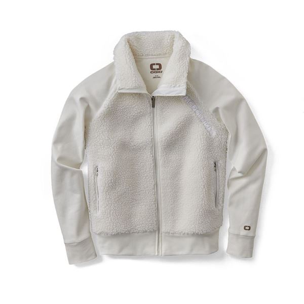 Picture of Wordmark White Ladies' OGIO® Luuma Sherpa Full-Zip Jacket