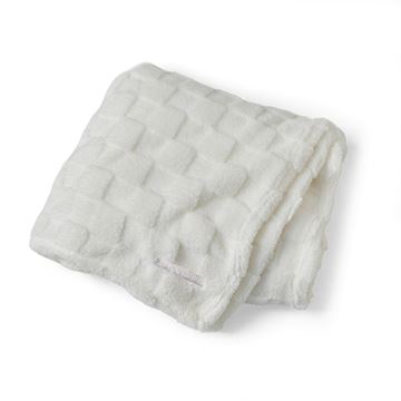 Picture of Wordmark White Plush Checkered Texture Blanket