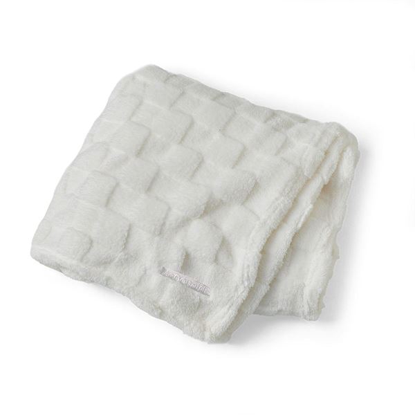 Picture of Wordmark White Plush Checkered Texture Blanket