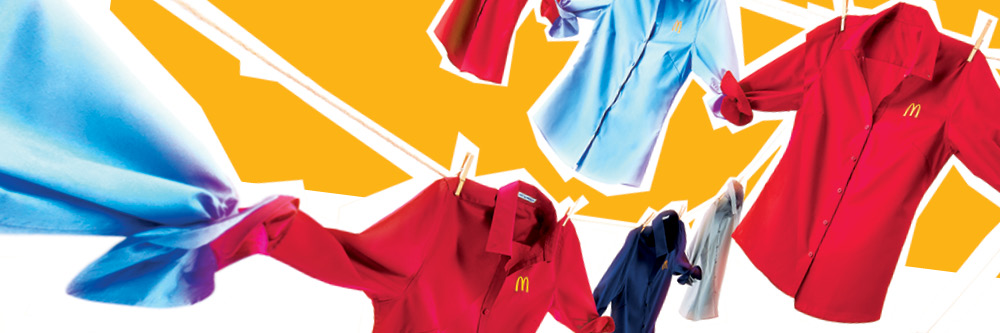 Ladies' Red 3/4 Sleeve Henley - Smilemakers  McDonald's approved vendor  for branded merchandise